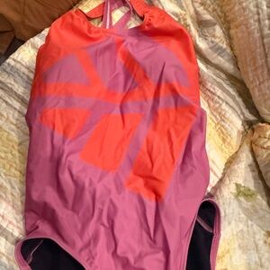 Adidas swimsuit one piece size 8 new 3 bars suit swimwear